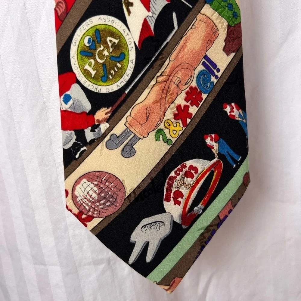 🏈⚾⛳️ Vintage 1990s Nicole Miller Silk Ties – Sports Print Set of 3